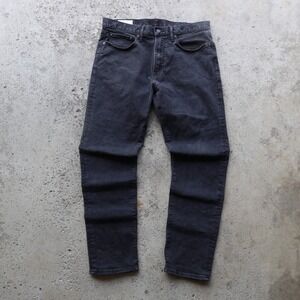 Gap Athletic Taper Jeans Mens 34x32 Black Stretch Denim Slim Tapered Pants‎
